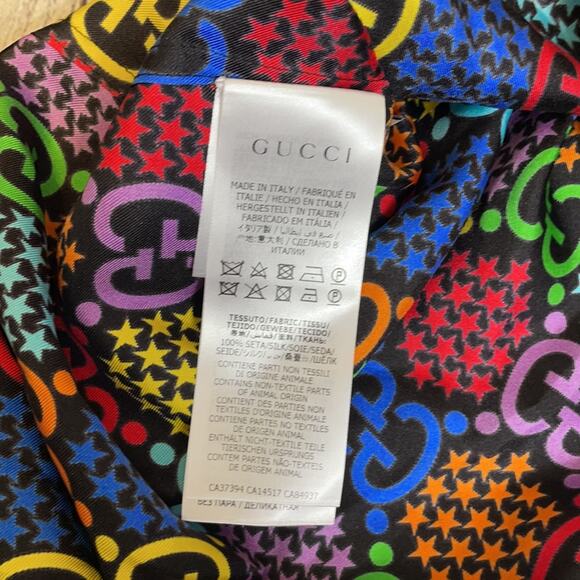 GUCCI Blue Logo Print Shirt 42 - Picture 8 of 9